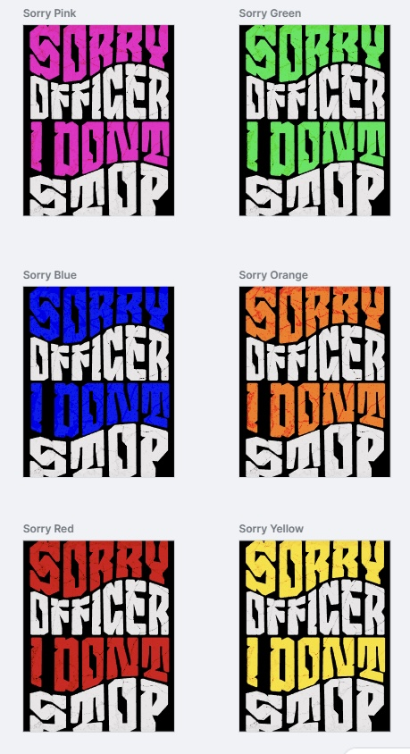 Sorry Officer Black Shirt